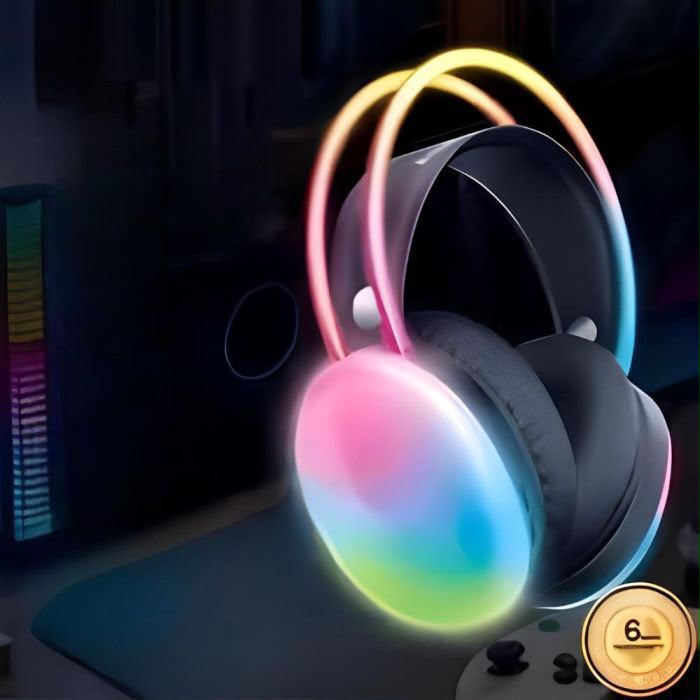 RGB Wireless Bluetooth Headphones – Over-Ear LED Headset