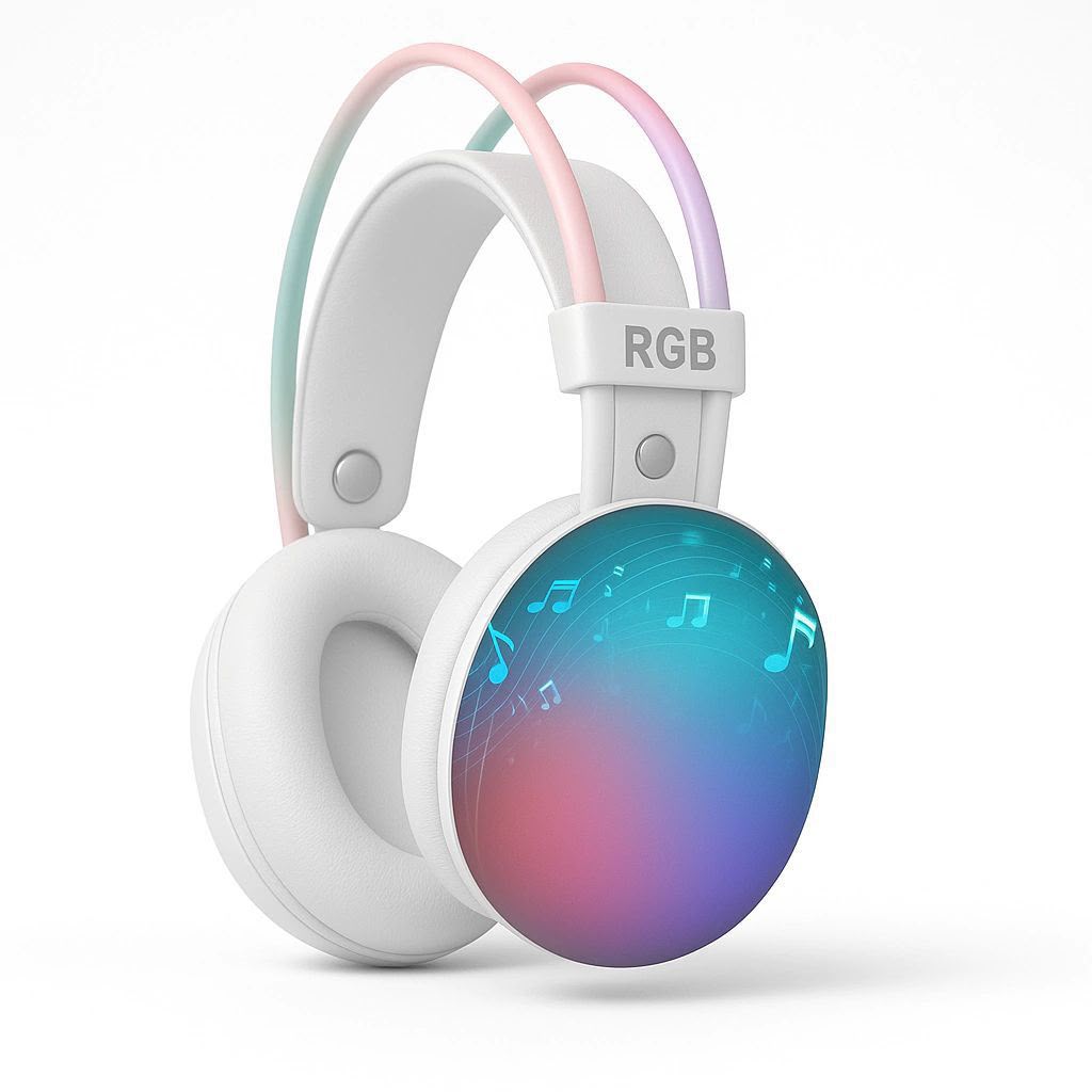 RGB Wireless Bluetooth Headphones – Over-Ear LED Headset