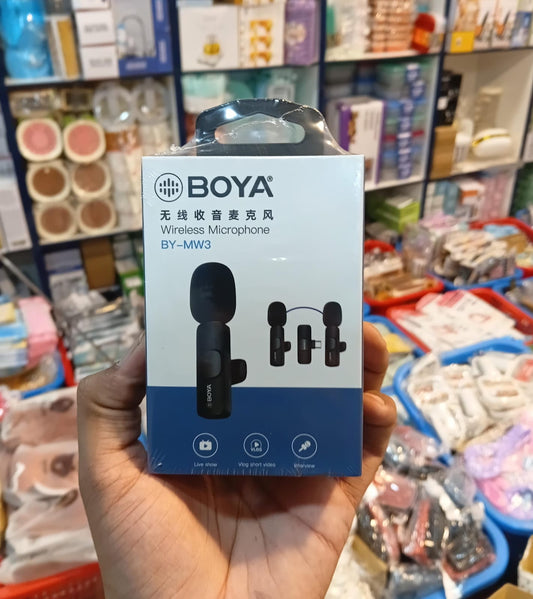 BOYA BY-MW3 Wireless Microphone | Dual Lavalier Mic for Vlogging & Interviews