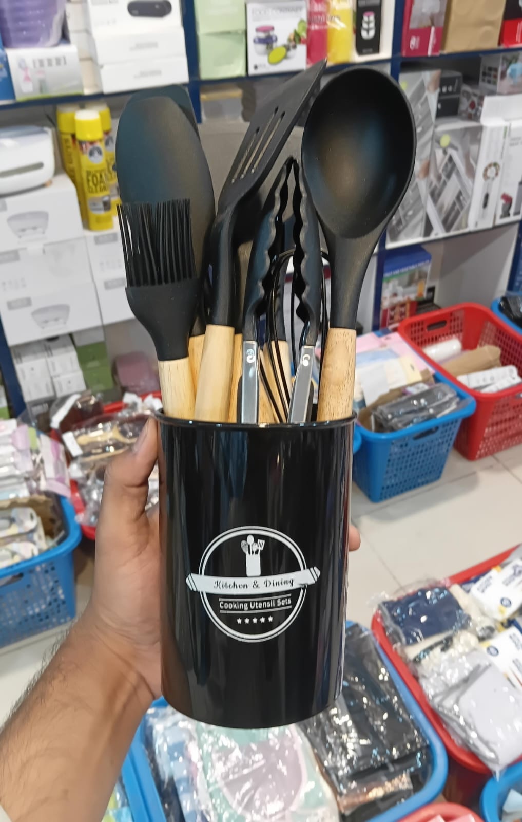 Kitchen Utensil Set with Holder | Non-Stick Cooking Tools Set