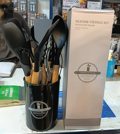 Kitchen Utensil Set with Holder | Non-Stick Cooking Tools Set