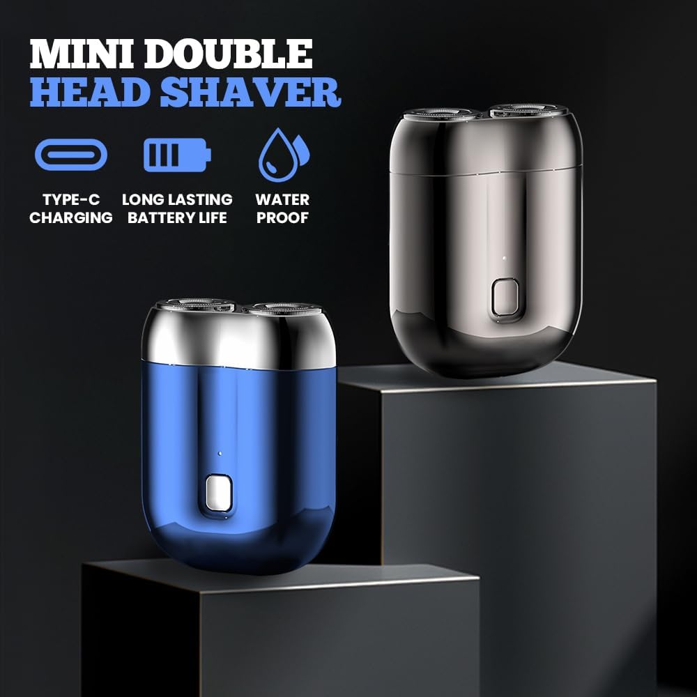 Mini Double Head Shaver - Waterproof, Type-C Rechargeable