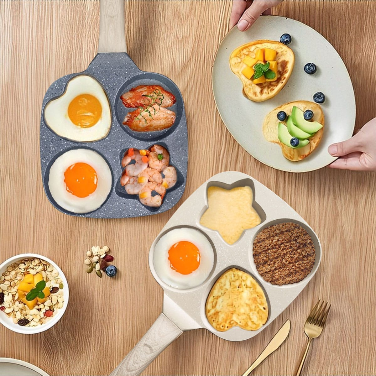Best 4-Hole Non-Stick Egg Frying Pan & Breakfast Maker |